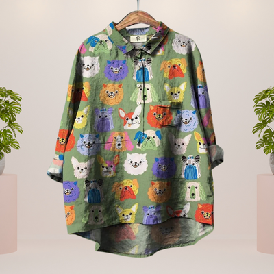 Isabella - Exclusive women's shirt with dog print