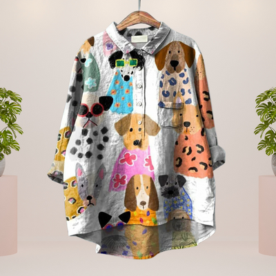 Isabella - Exclusive women's shirt with dog print