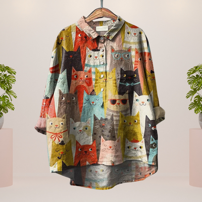 Isabella - Exclusive women's shirt with dog print