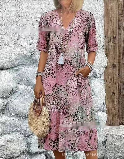 Hilary | Vibrant mid-length dress