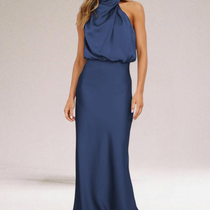 Katie™ | Glamorous Satin Halterneck Dress