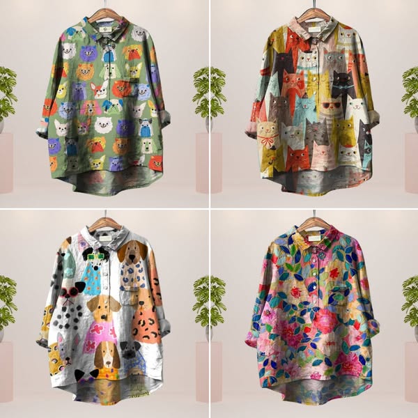 Isabella - Exclusive women's shirt with dog print