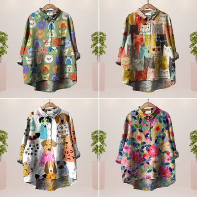 Isabella - Exclusive women's shirt with dog print