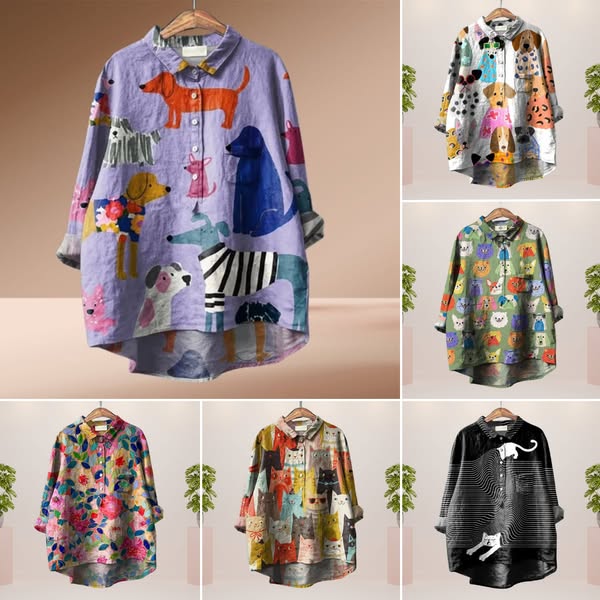 Isabella - Exclusive women's shirt with dog print
