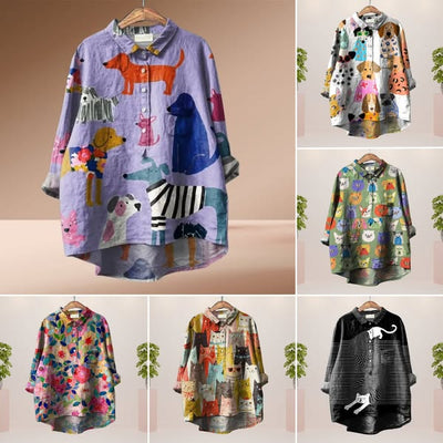 Isabella - Exclusive women's shirt with dog print