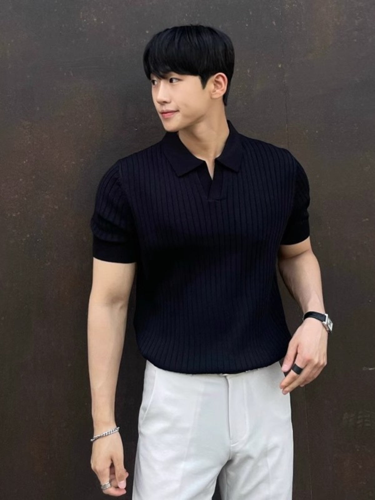 Leonora Athletic Fit Knitted Polo Shirt