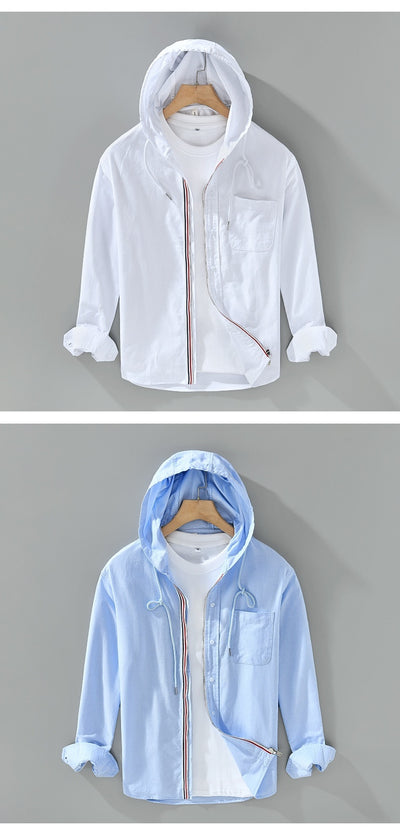 HENRY LINEN HOODIE SHIRT