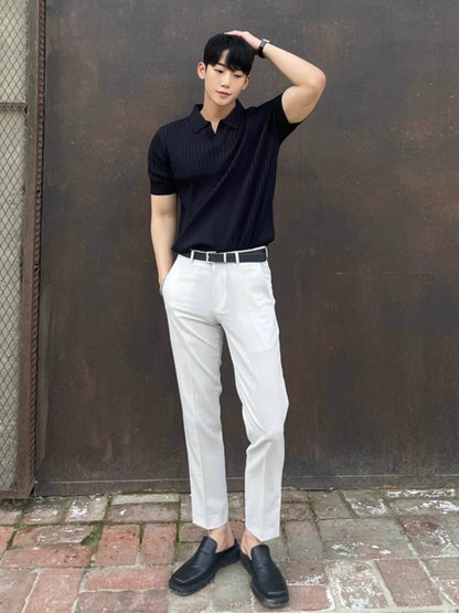 Leonora Athletic Fit Knitted Polo Shirt