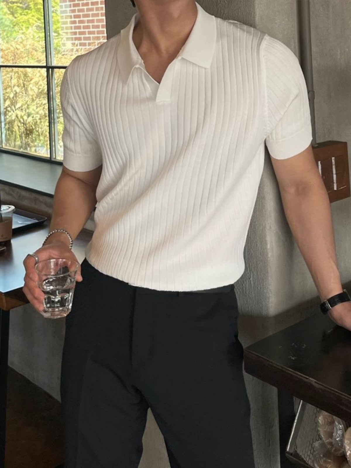 Leonora Athletic Fit Knitted Polo Shirt