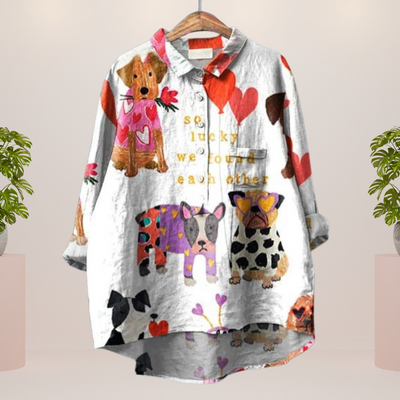 Isabella - Exclusive women's shirt with dog print