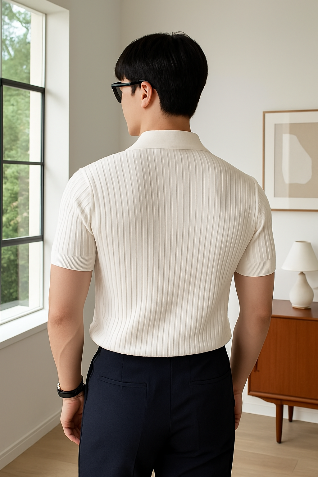 Leonora Athletic Fit Knitted Polo Shirt