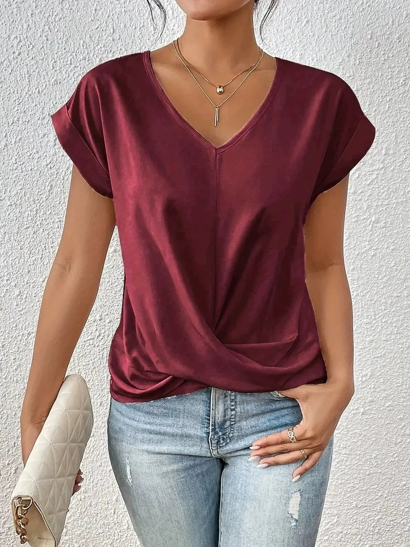 Cleo™ - Casual T-Shirt with Sweetheart Neckline