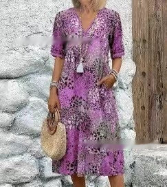 Hilary | Vibrant mid-length dress