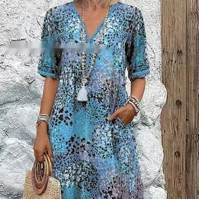 Hilary | Vibrant mid-length dress
