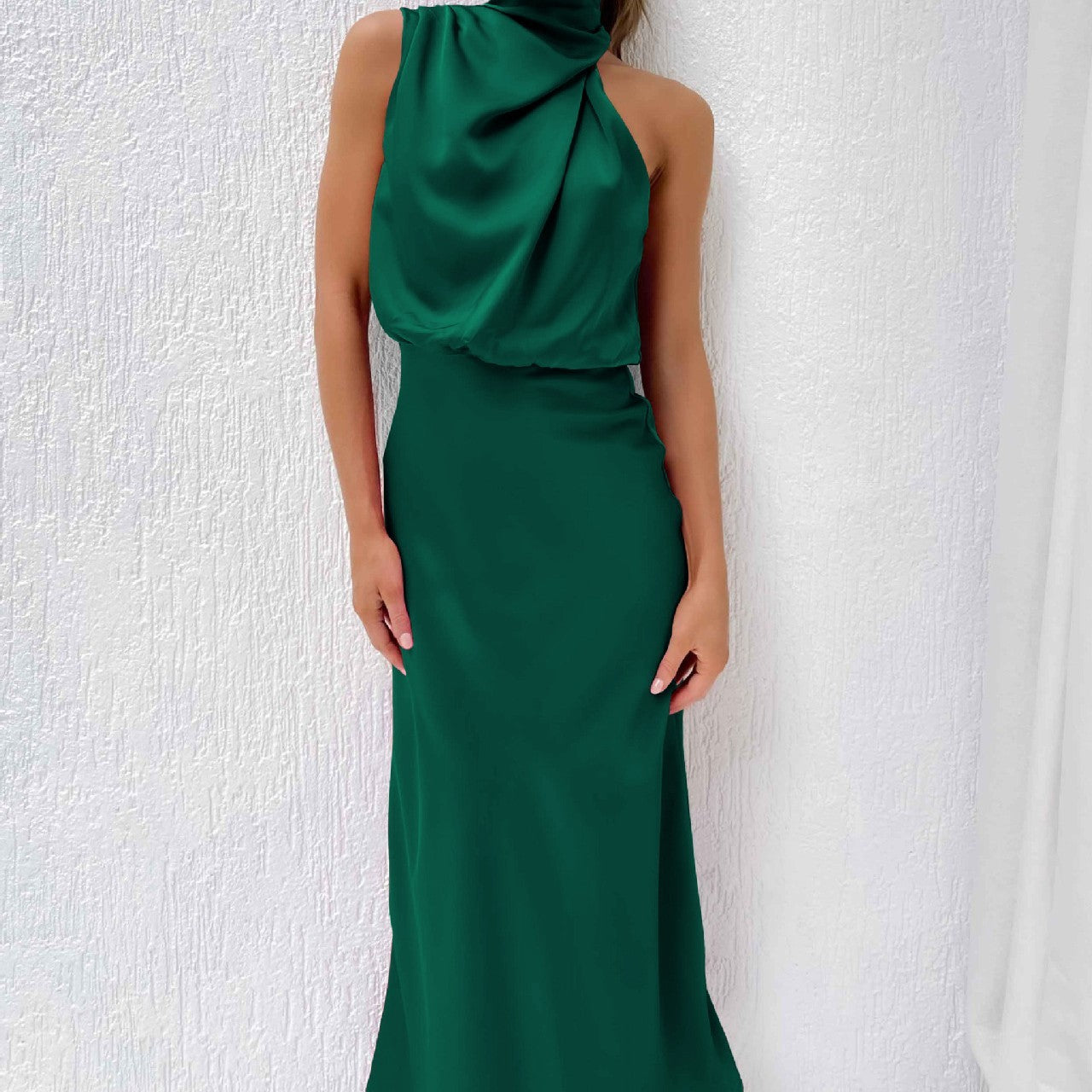 Katie™ | Glamorous Satin Halterneck Dress