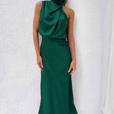 Katie™ | Glamorous Satin Halterneck Dress